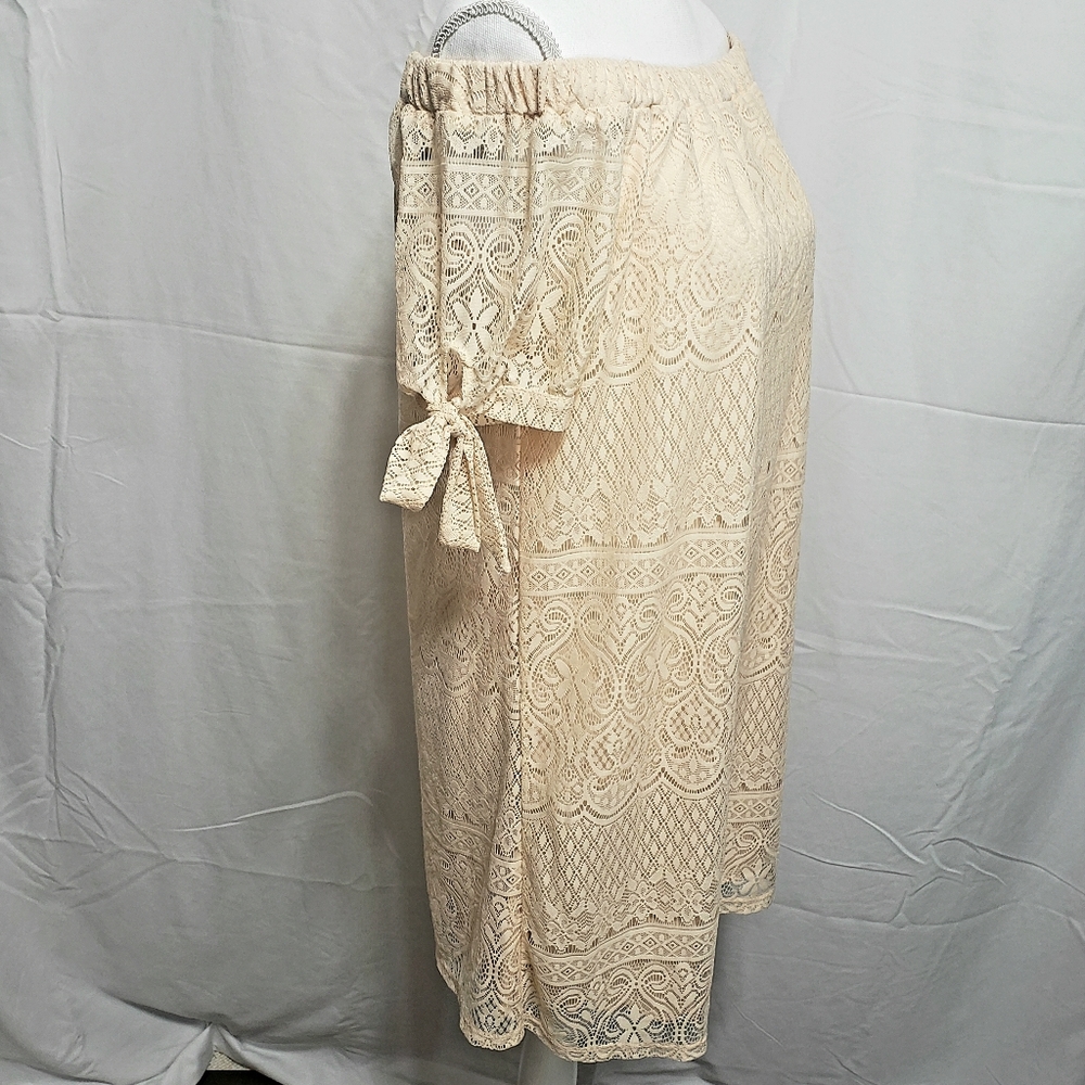 Sequin Hearts Off-Shoulder Lace Sheath Dress Sz S - Picture 5 of 8